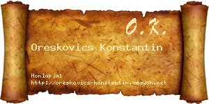 Oreskovics Konstantin névjegykártya